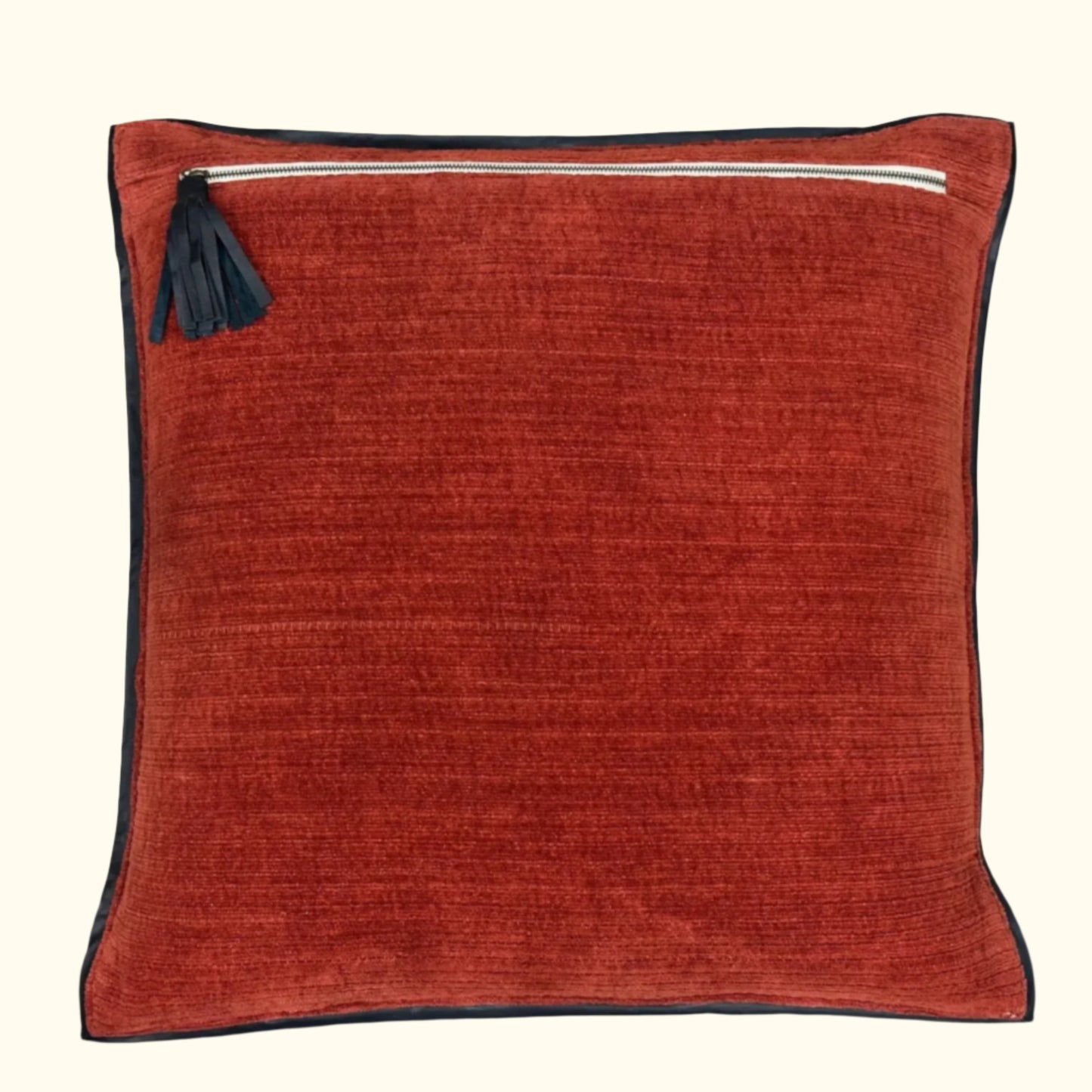 Leather Frame-22x22-Brick Pillow
