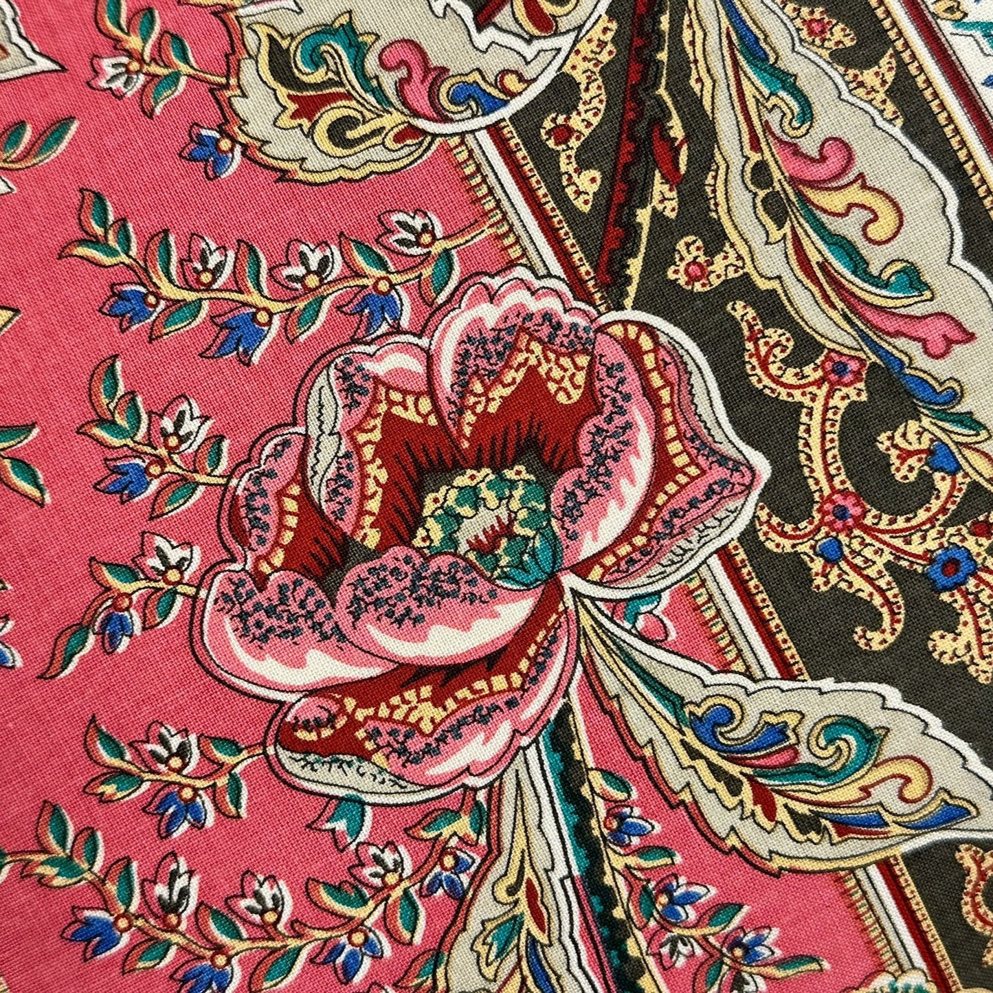 Vintage Cotton Indienne Floral Pillow - 13" x 20" - 415D