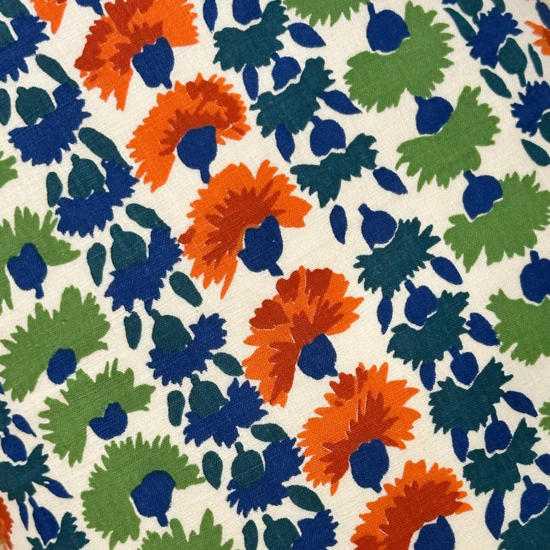 Cotton Striped Floral Pillow - 10" x 17" - USA - 414d