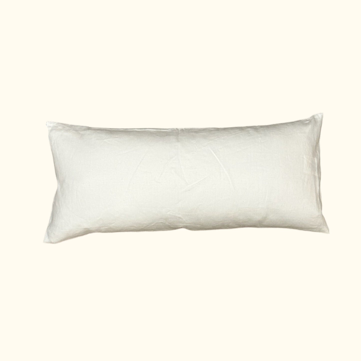 Vintage 1960's Cotton Floral Pillow - 16" x 36" - USA - 443a