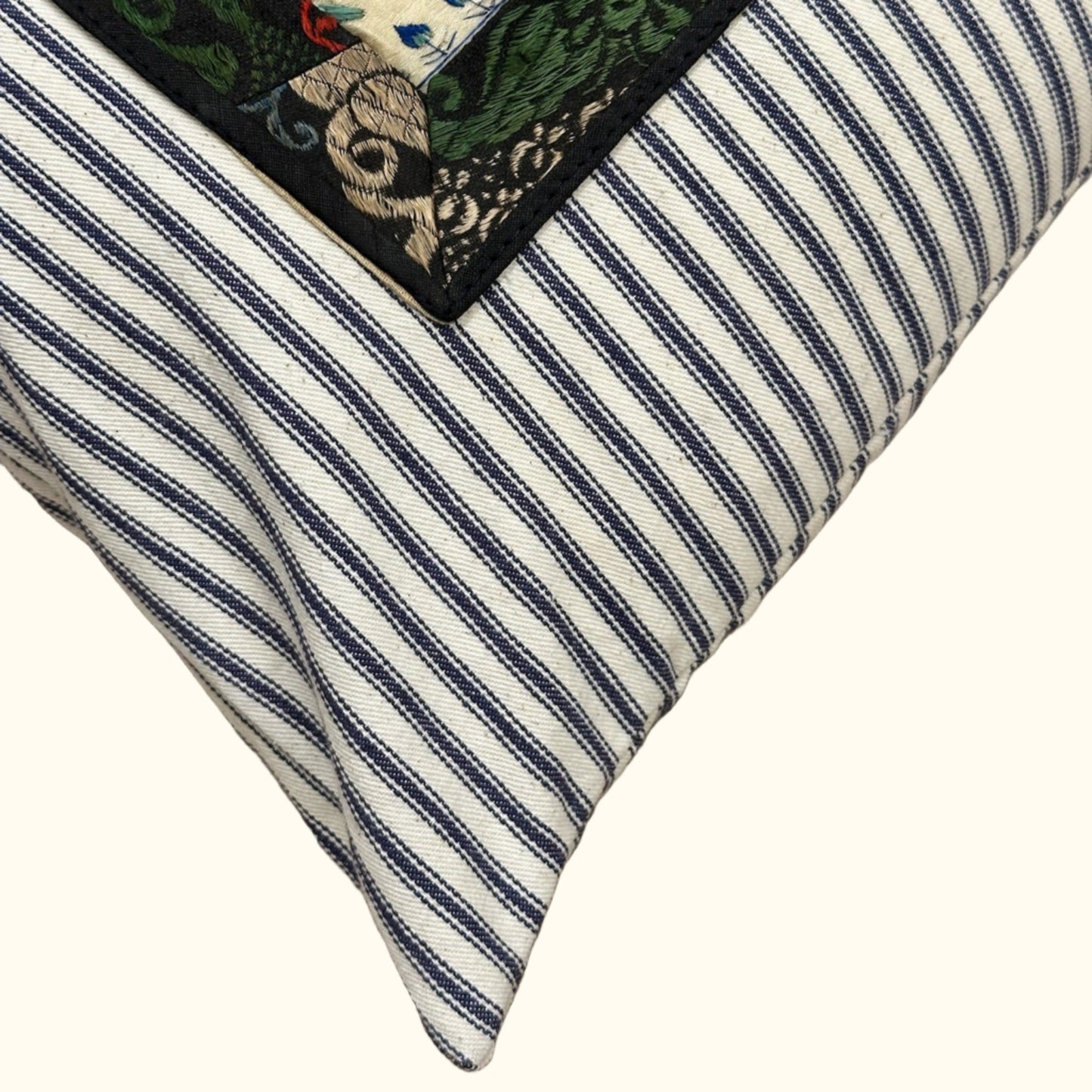 Antique Chinese Embroidered Pillow - 12x26 - China - 362