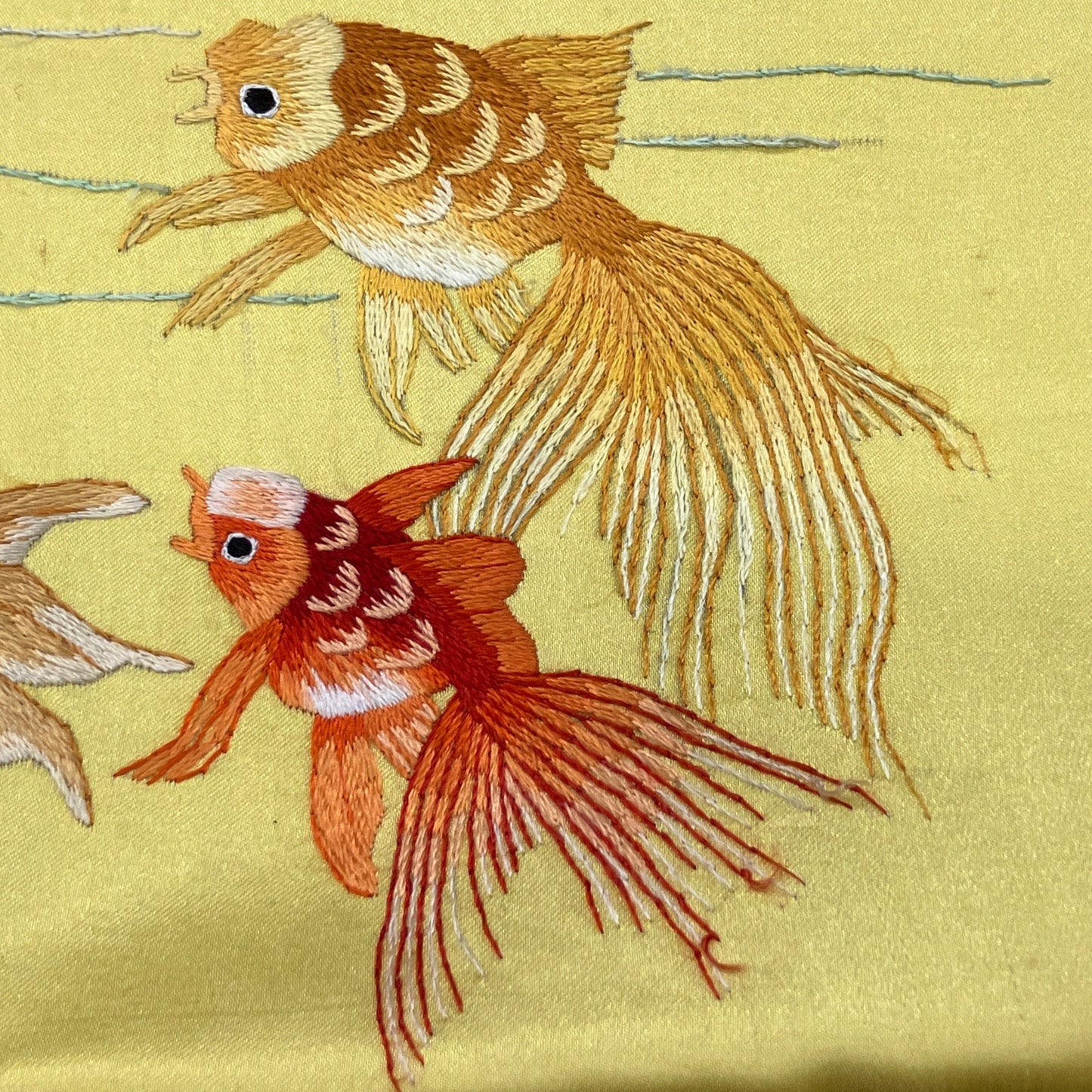 Vintage Silk on Silk Embroidery - 12" x 6" - China - 427d
