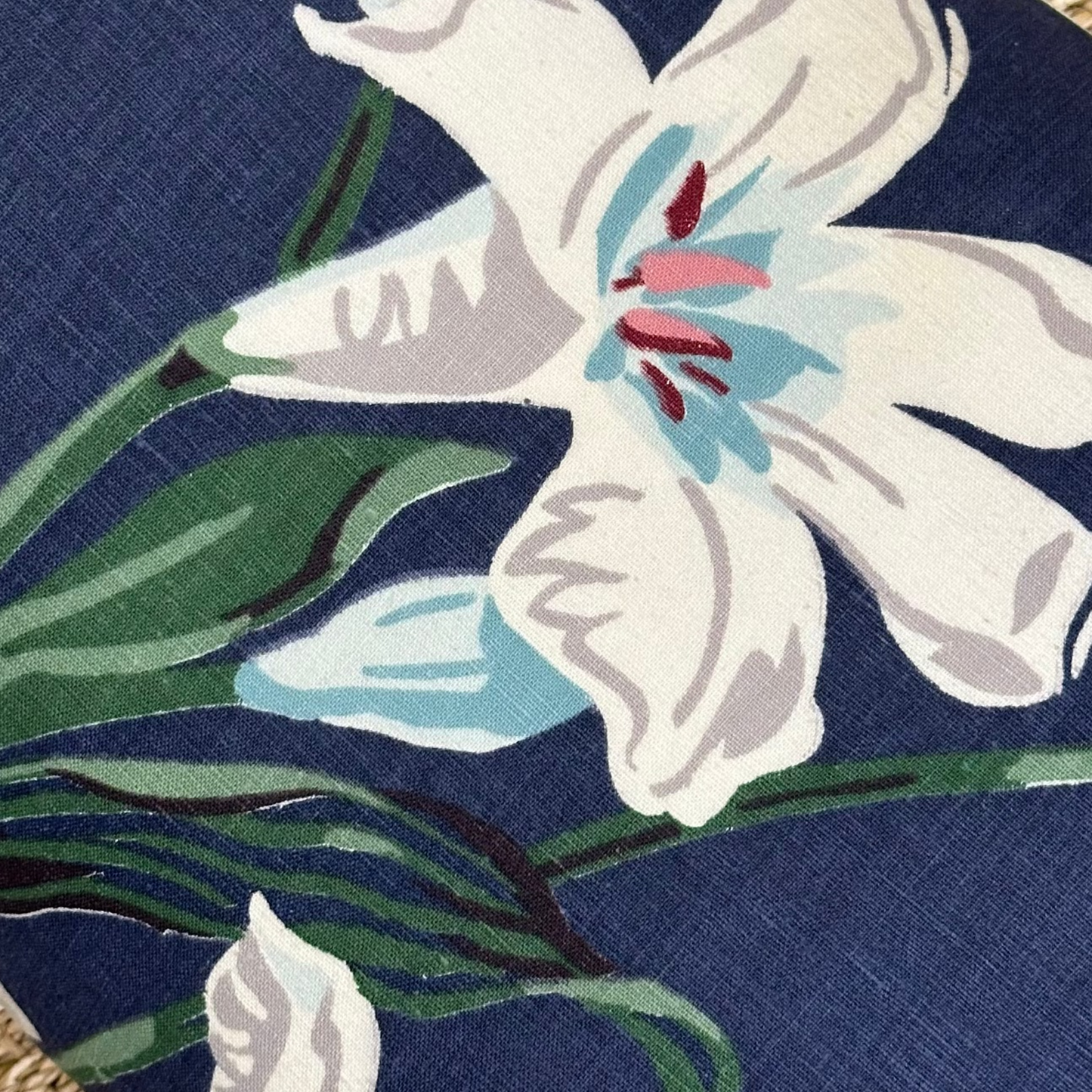 Vintage Salson Floral Cotton c. 1950's Pillow - 13" x 20" - 469a