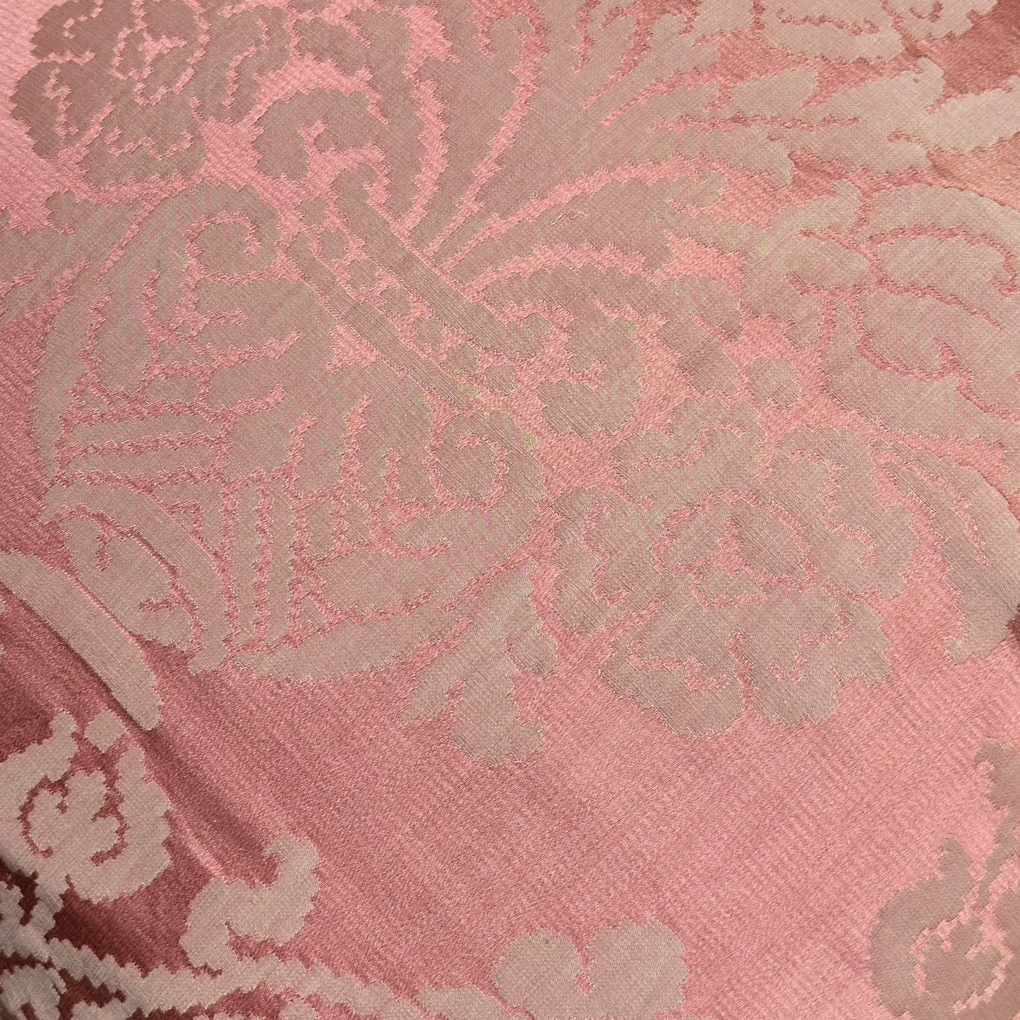 Vintage Silk Damask Pillow - 22 x 22 - 567b