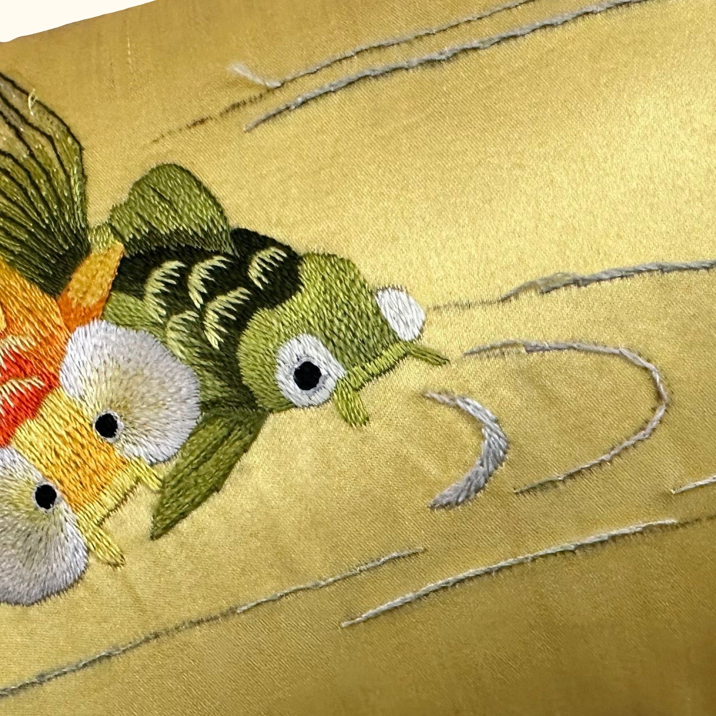 Vintage Silk on Silk Embroidery - 12" x 6" - China - 427f