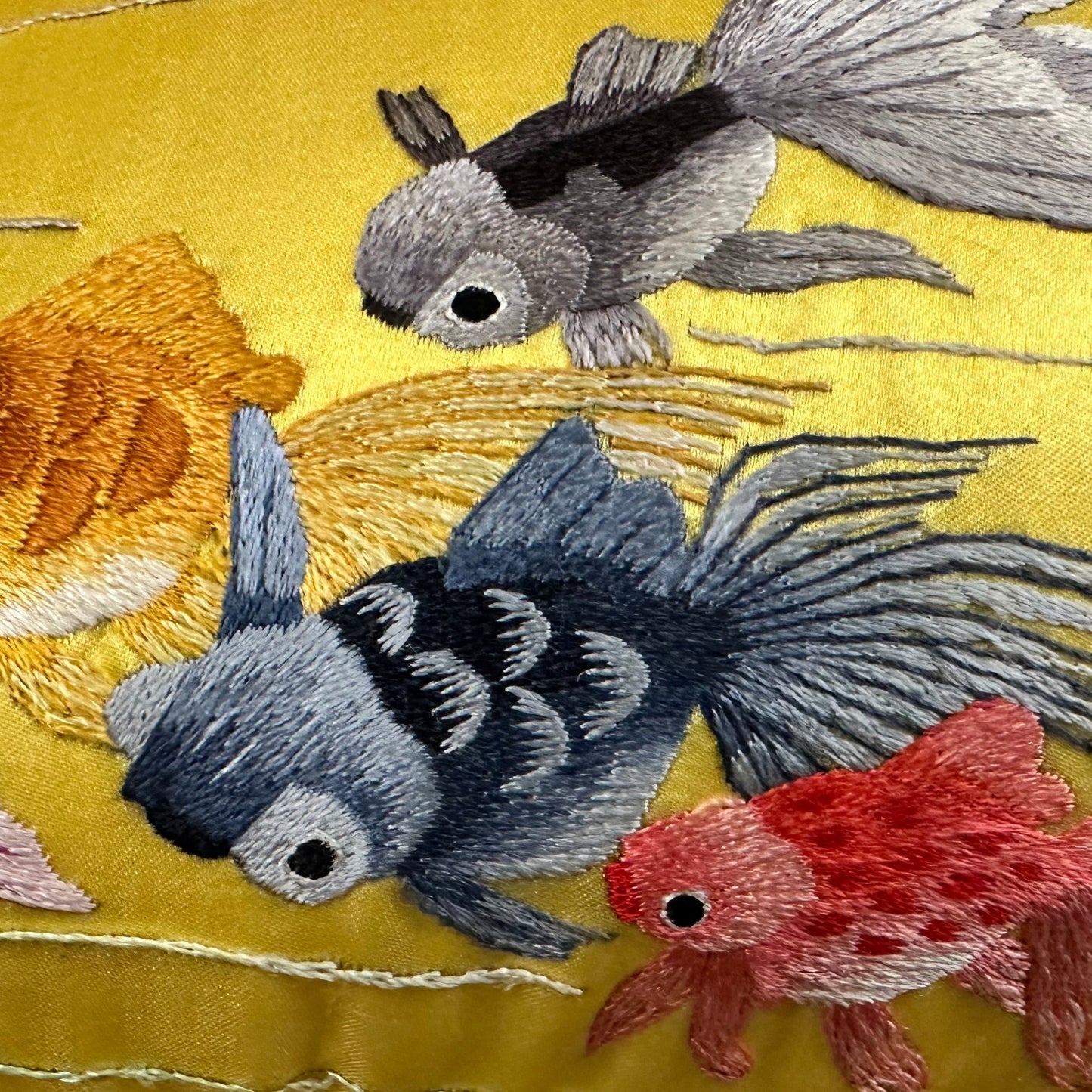 Vintage Silk on Silk Embroidery - 12" x 6" - China - 427g