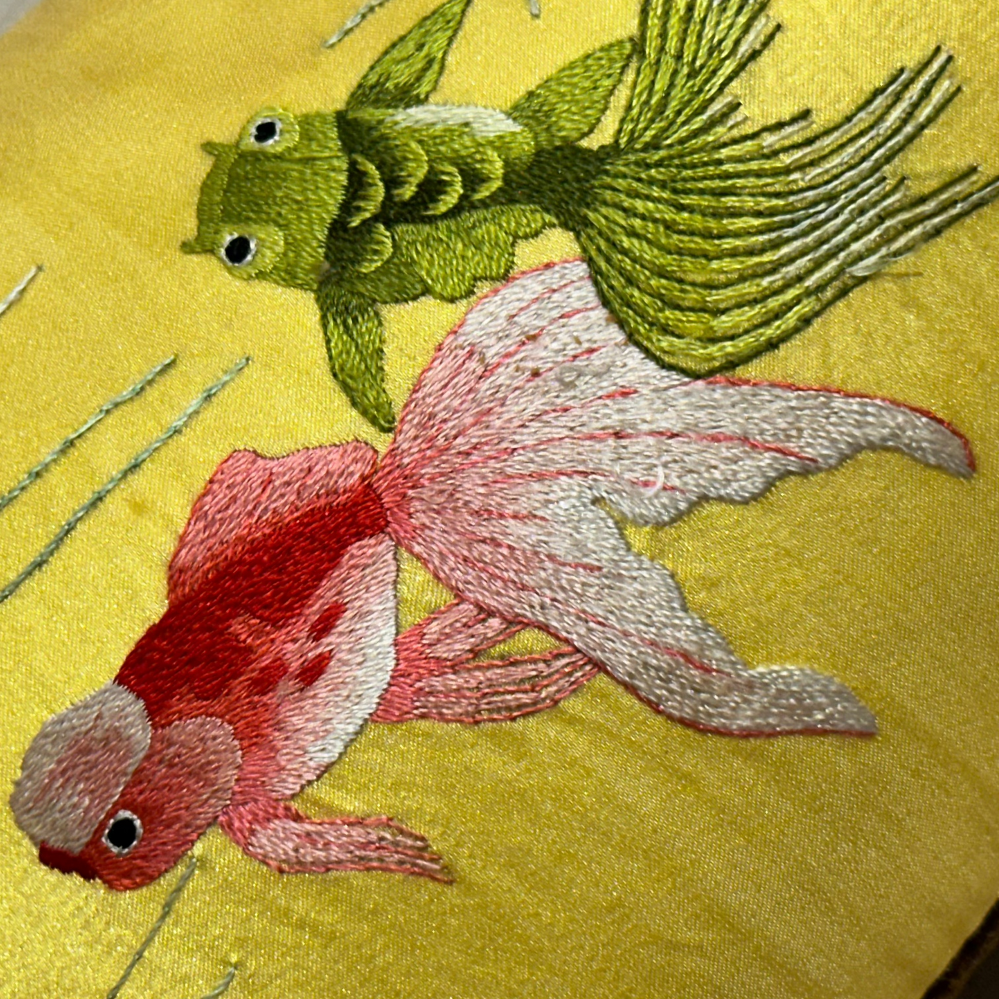 Vintage Silk on Silk Embroidery - 12" x 6" - China - 427L
