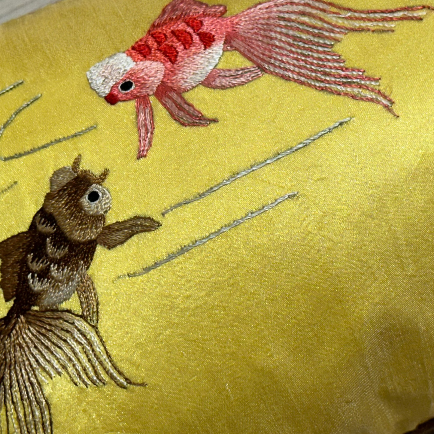 Vintage Silk on Silk Embroidery - 12" x 6" - China - 427K