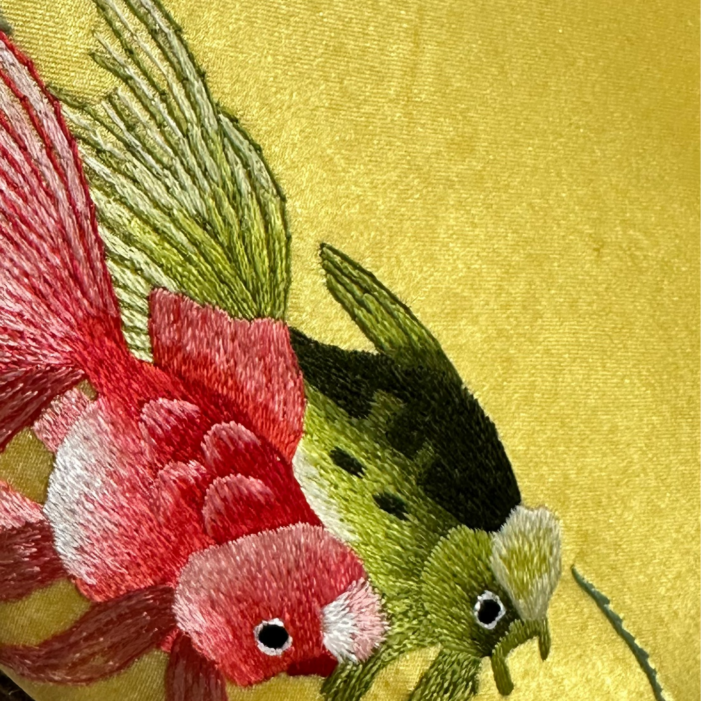 Vintage Silk on Silk Embroidery - 12" x 6" - China - 427J