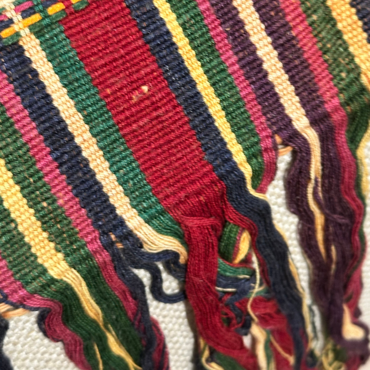 Vintage Woven with Embroidery Pillow - 13" x 20" - Guatemala - 497d
