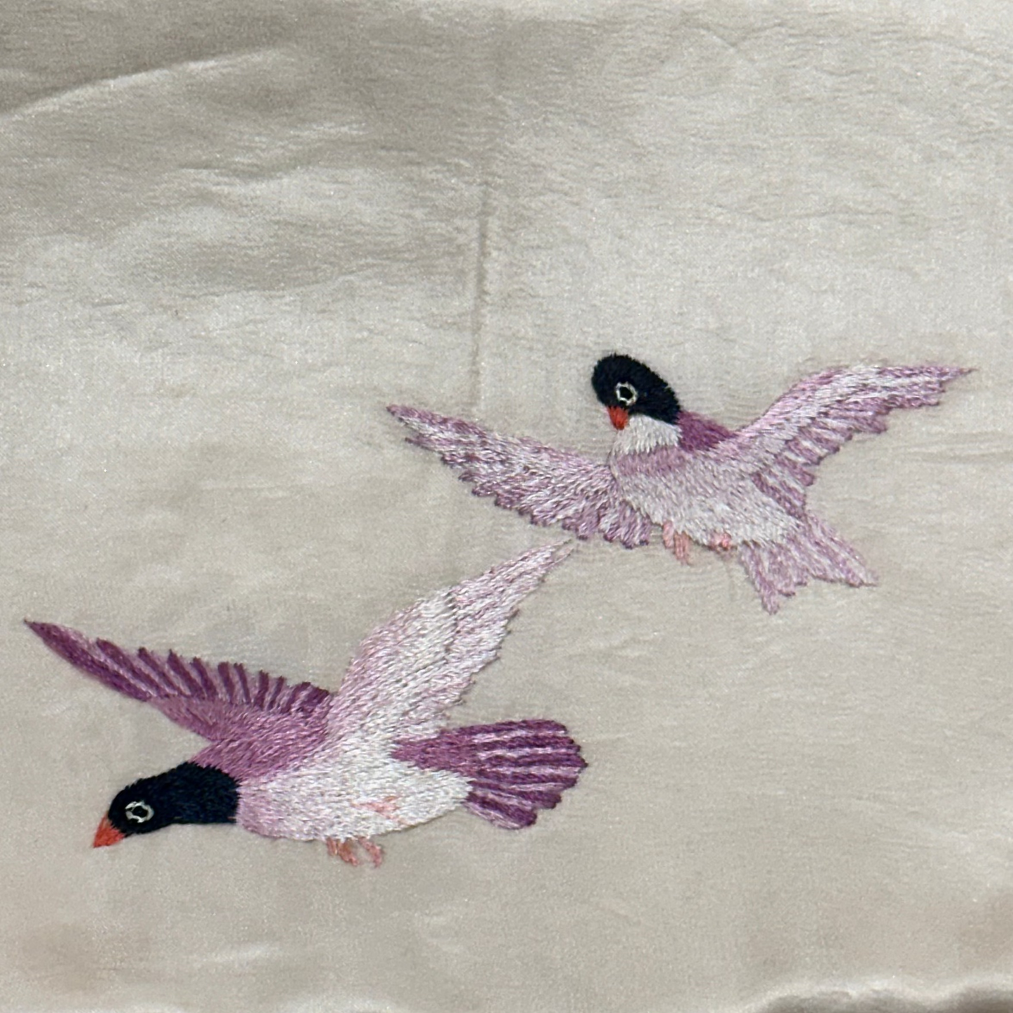 Antique Silk on Silk Embroidery - 6" x 12" - China - 484f