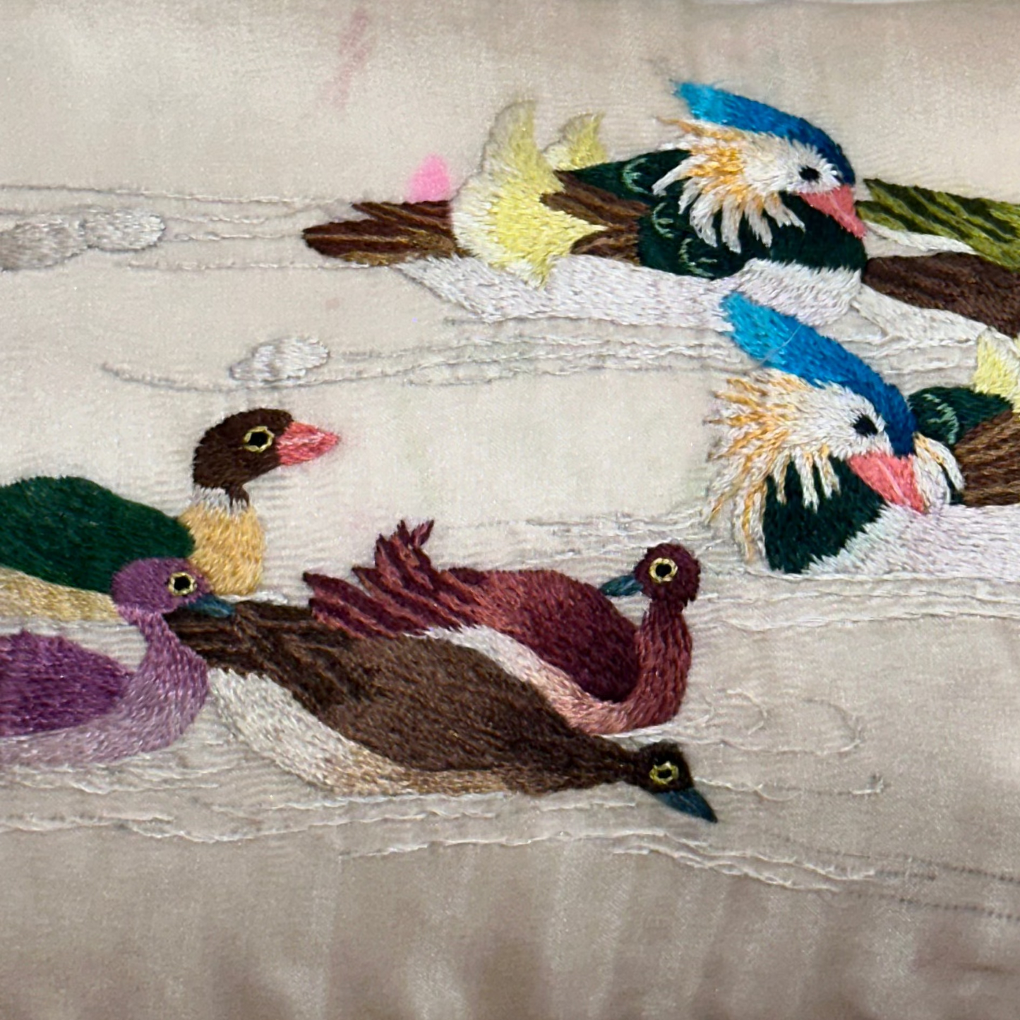 Antique Silk on Silk Embroidery - 6" x 12" - China - 484b