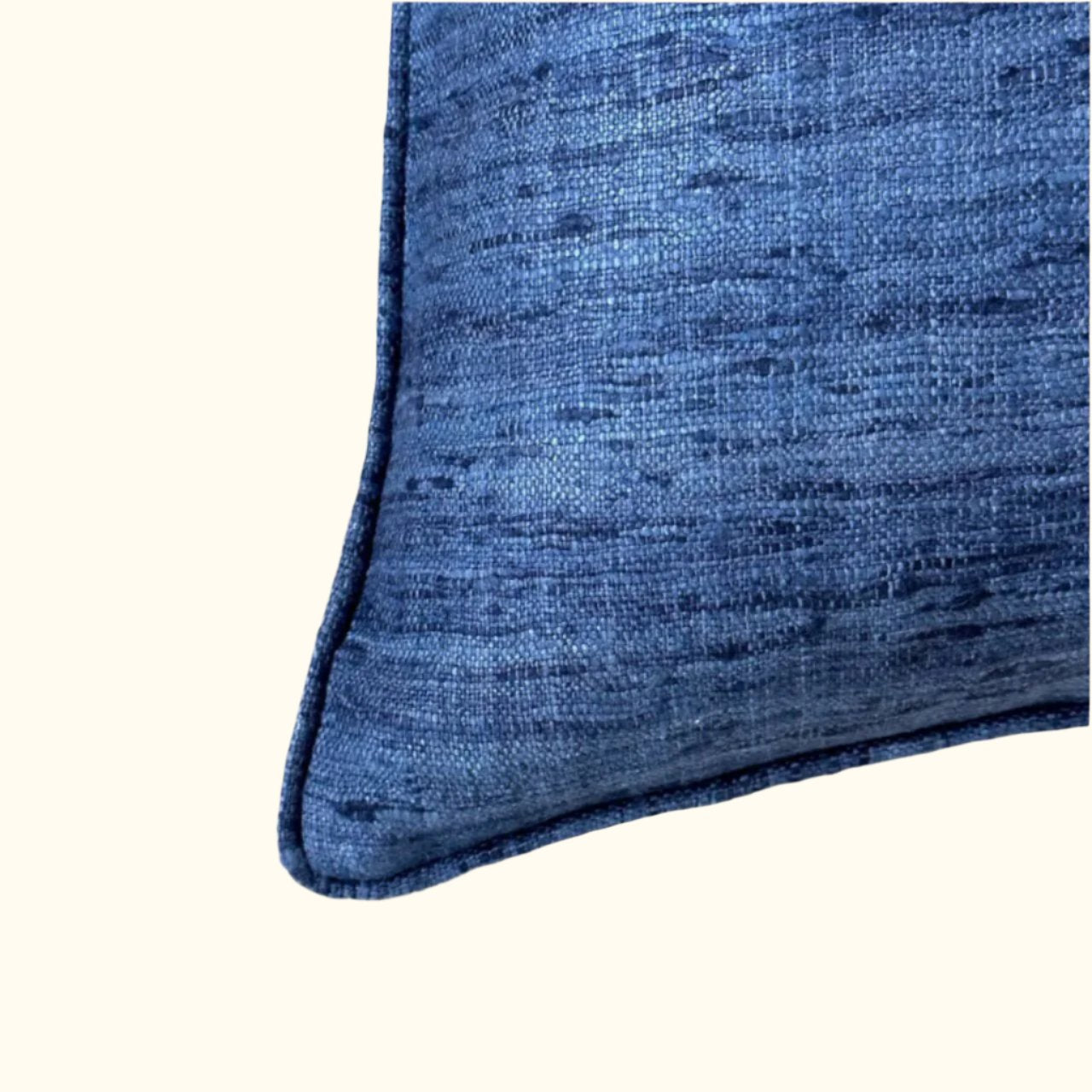 Sapphire Wild Silk with Piping Pillow - 24" x 24" - India