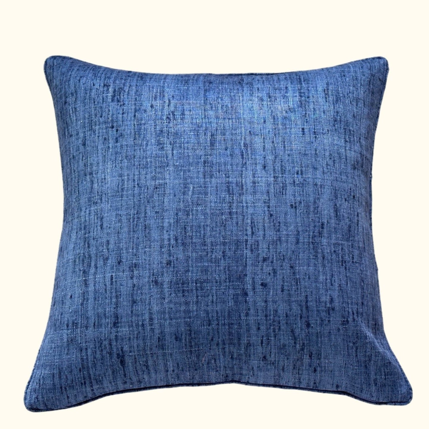 Sapphire Wild Silk with Piping Pillow - 24" x 24" - India