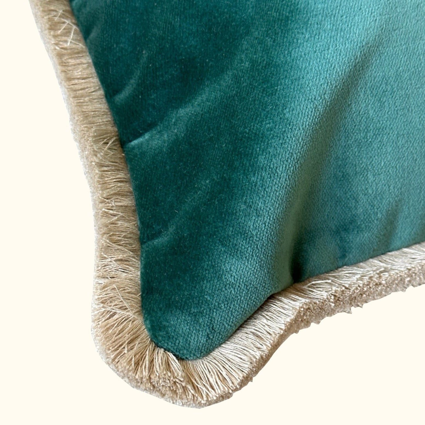 Ivy Cotton Velvet with Fringe Pillow - 24" x 24" - USA