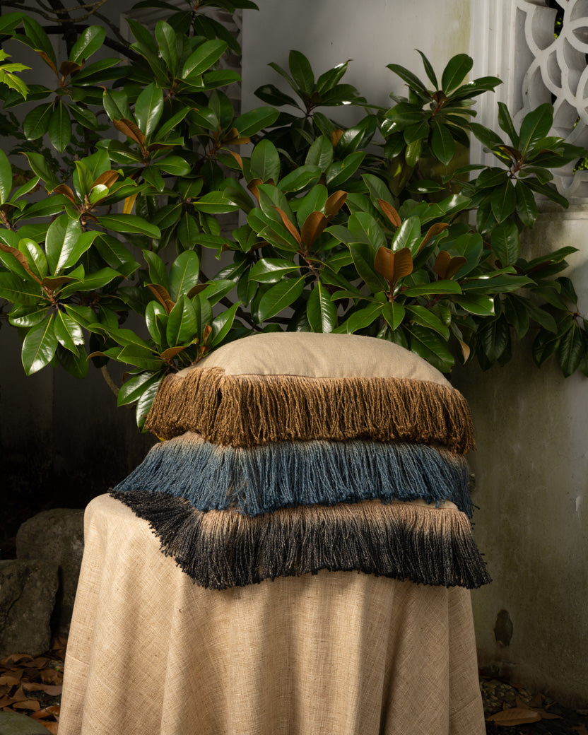 Jute Fringe Bronze-20x20-Cover + Insert