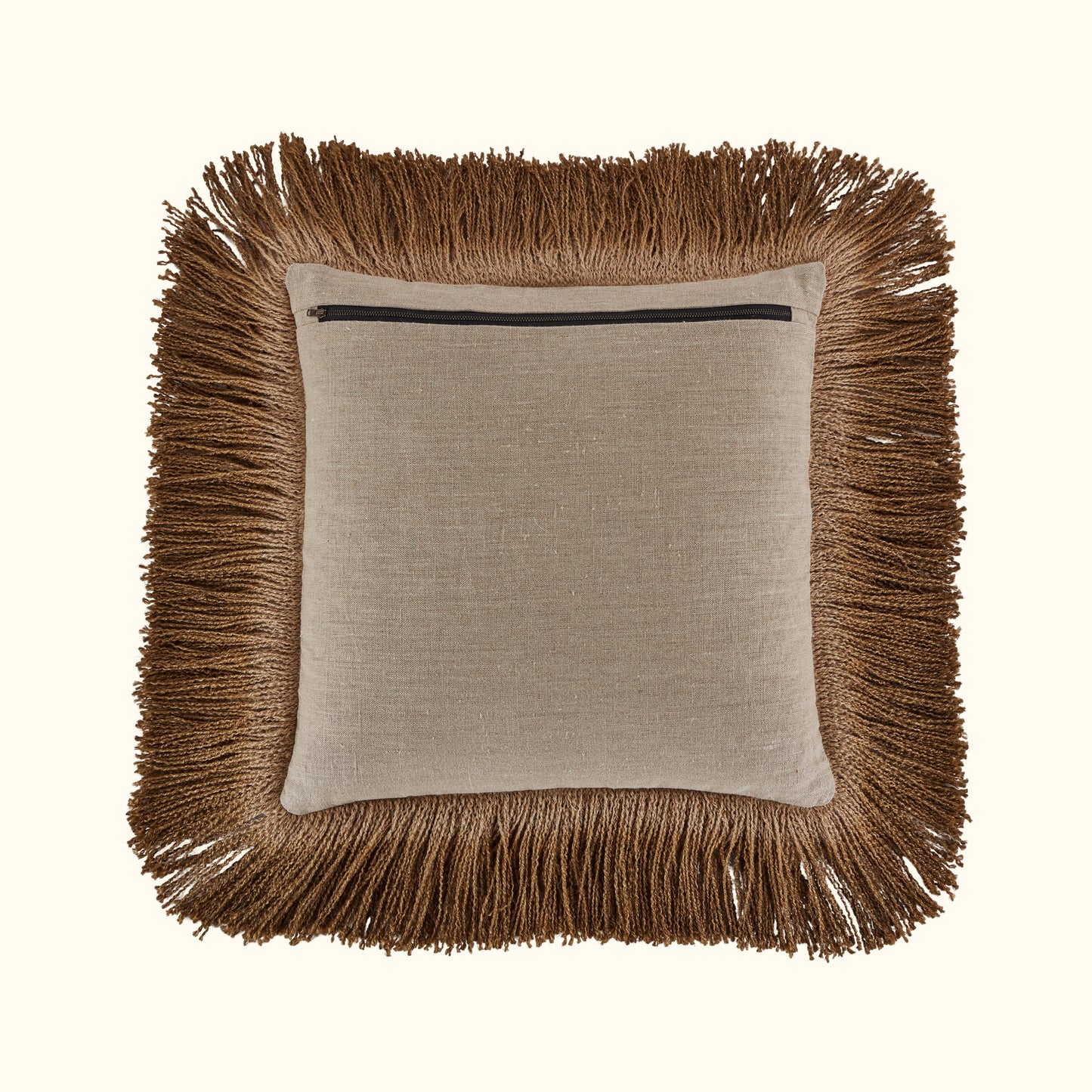 Jute Fringe Bronze-20x20-Cover + Insert