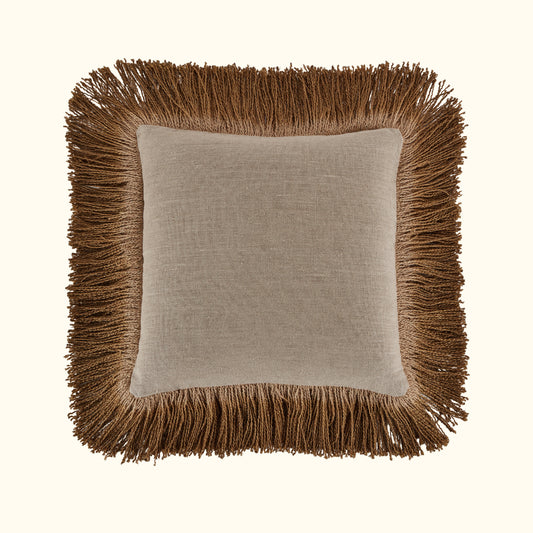 Jute Fringe Bronze-20x20-Cover + Insert
