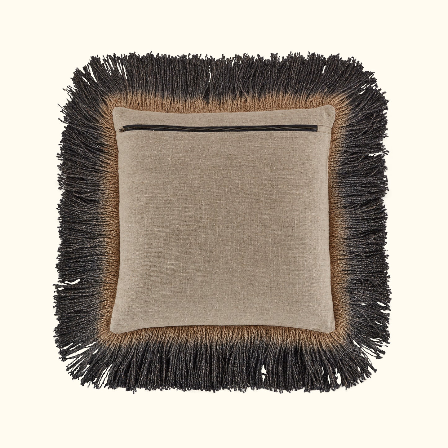Jute Fringe Carbon-20x20-Cover + Insert