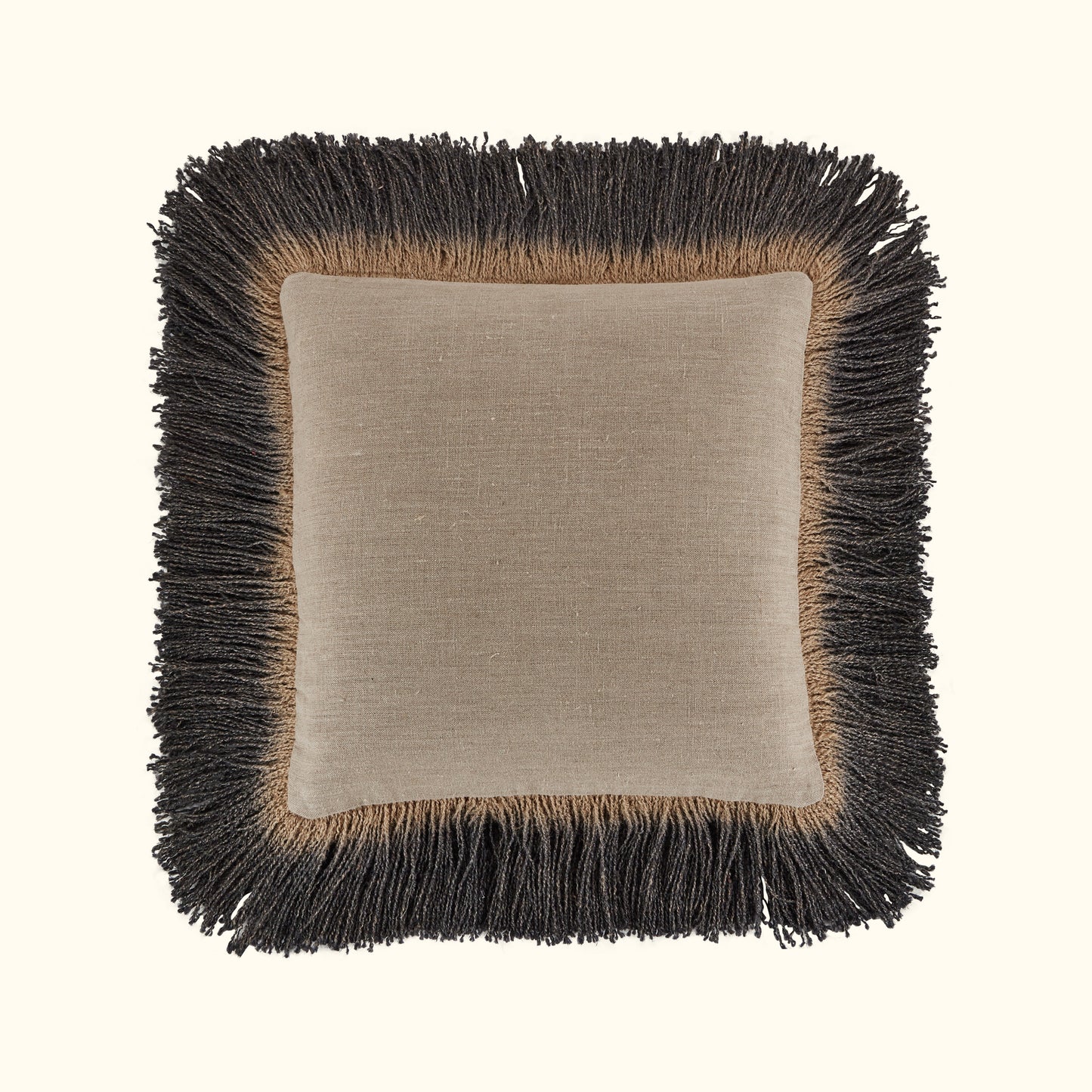 Jute Fringe Carbon-20x20-Cover + Insert