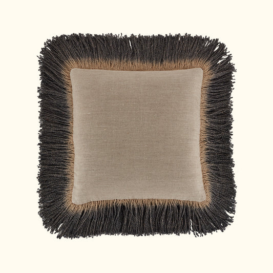 Jute Fringe Carbon-20x20-Cover + Insert