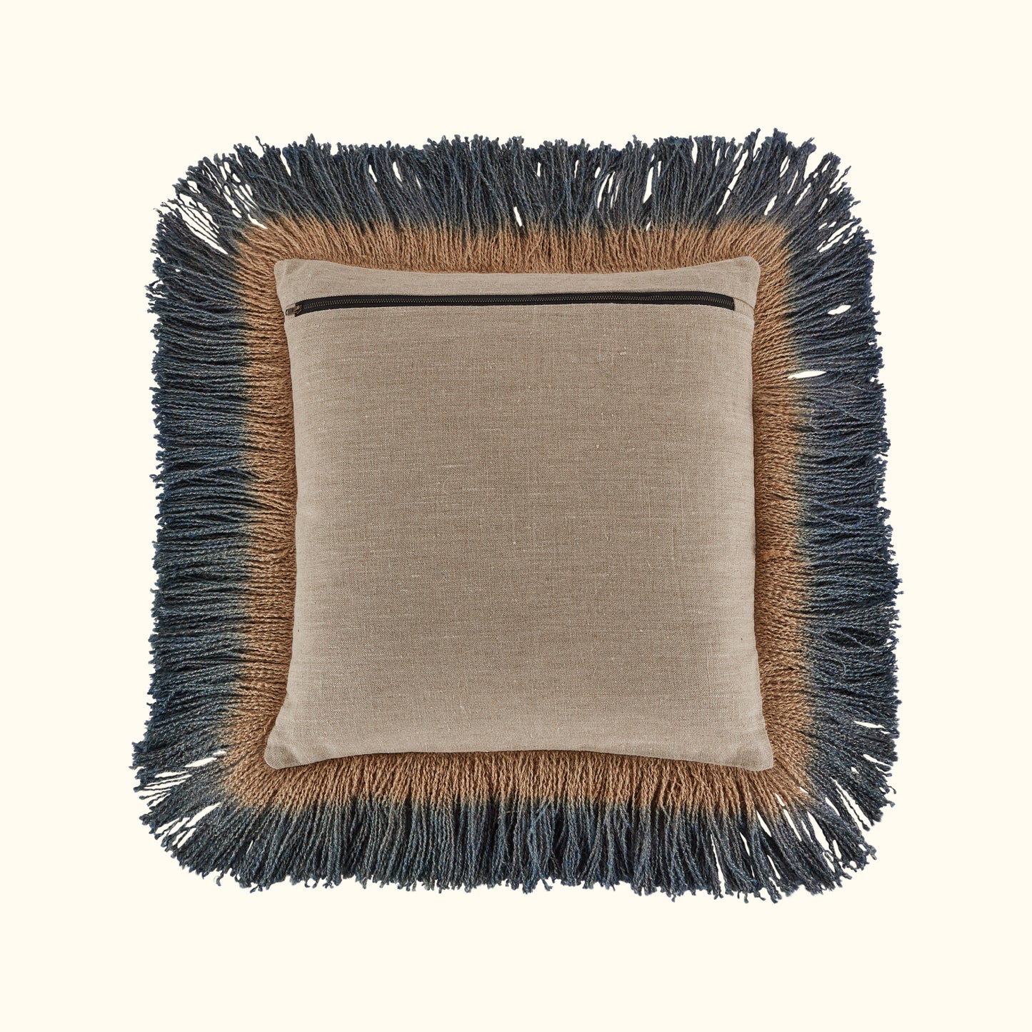 Jute Fringe Lapis-20X20-Cover + Insert
