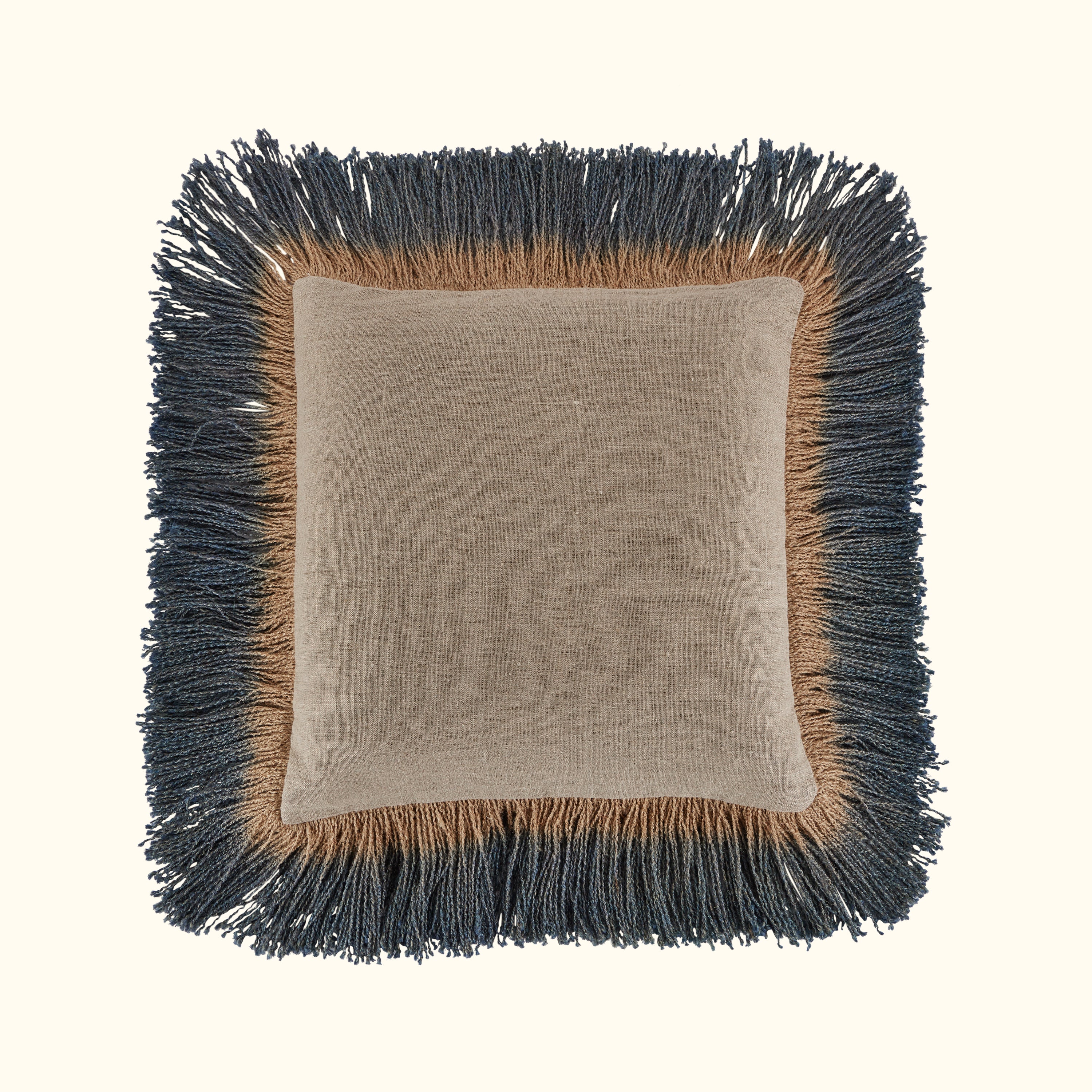 Jute Fringe Lapis-20X20-Cover + Insert – Threads Soft Goods