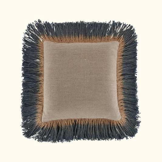 Jute Fringe Lapis-20X20-Cover + Insert