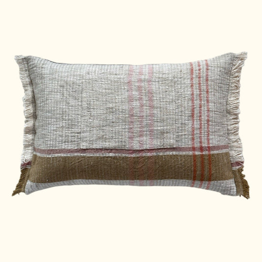 Handspun Cotton Apron w/Pocket Pillow - 16" x 24" - USA - 104a