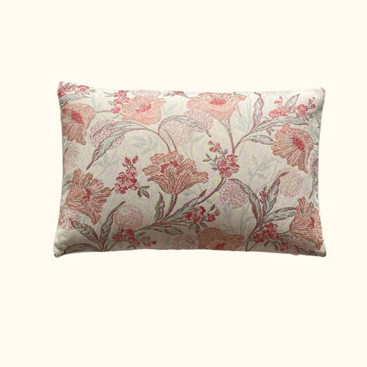 Floral Jacquard c. 1930's Pillow - 11" x 17" - England - 107a