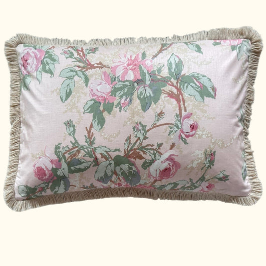 Vintage Floral Chintz Pillow - 16" x 24" - USA - 114b