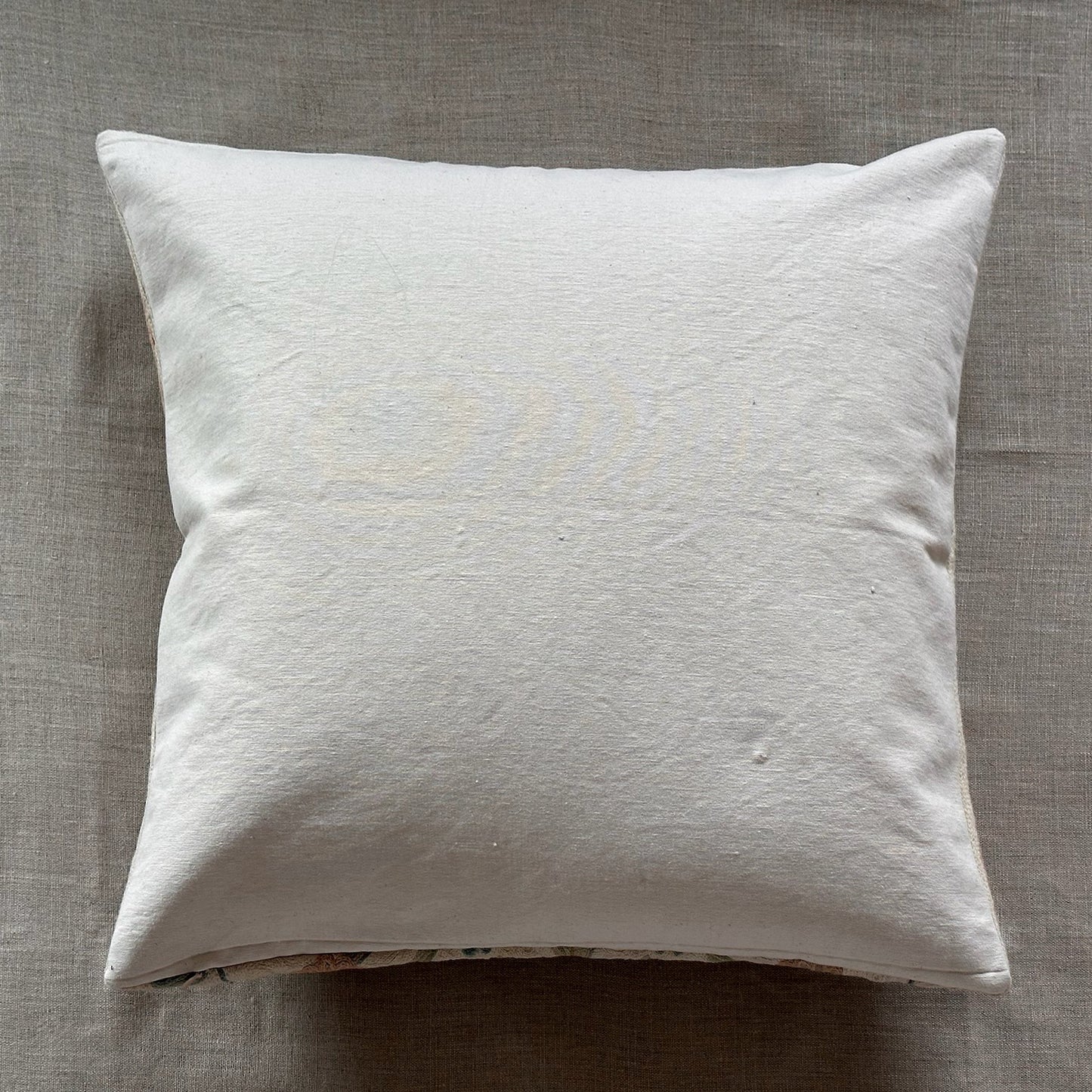 Wool Crewel Embroidery Pillow - 22" x 22" - England - 115a