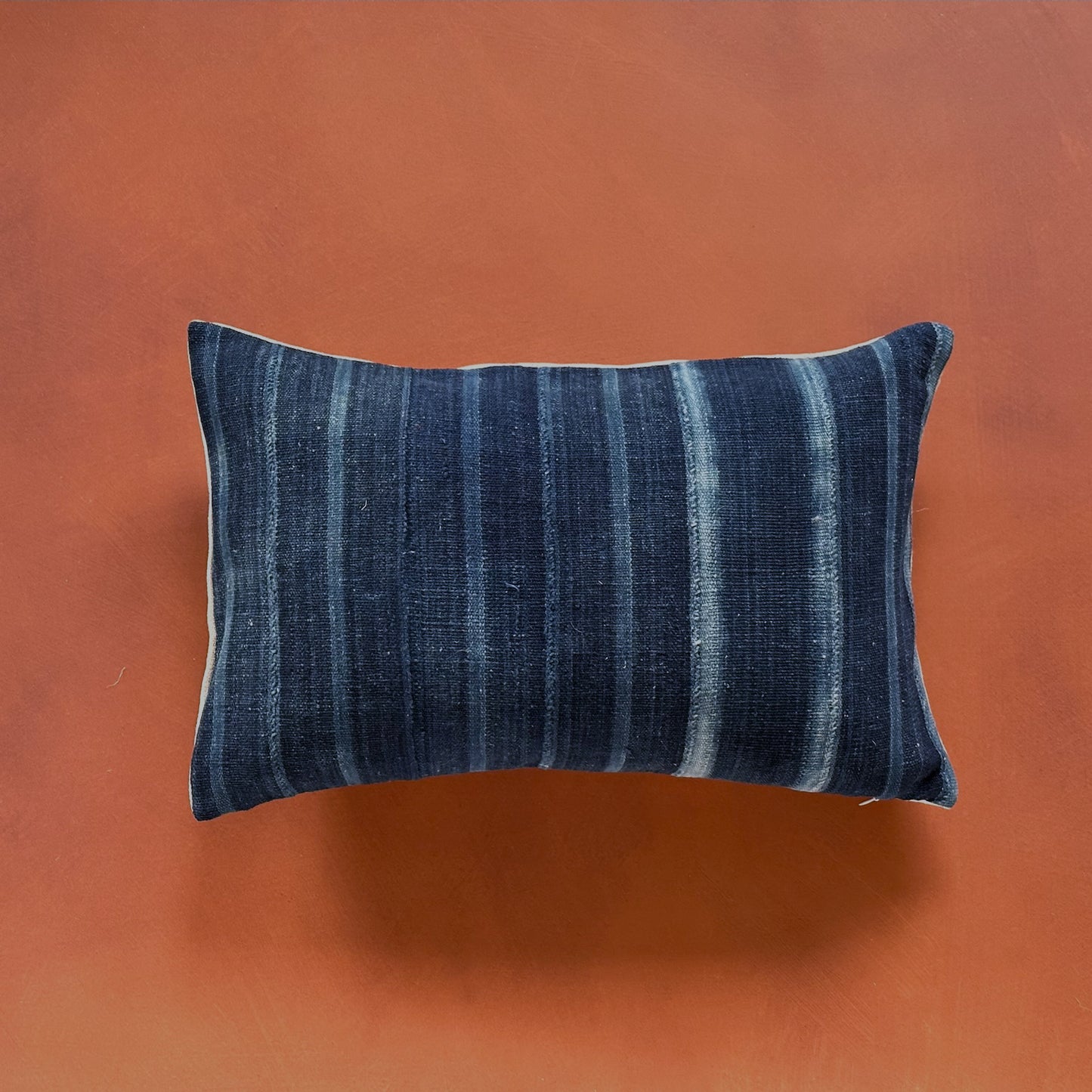 Indigo Woven Stripe Pillow - 13" x 20" - North Africa - 1471d