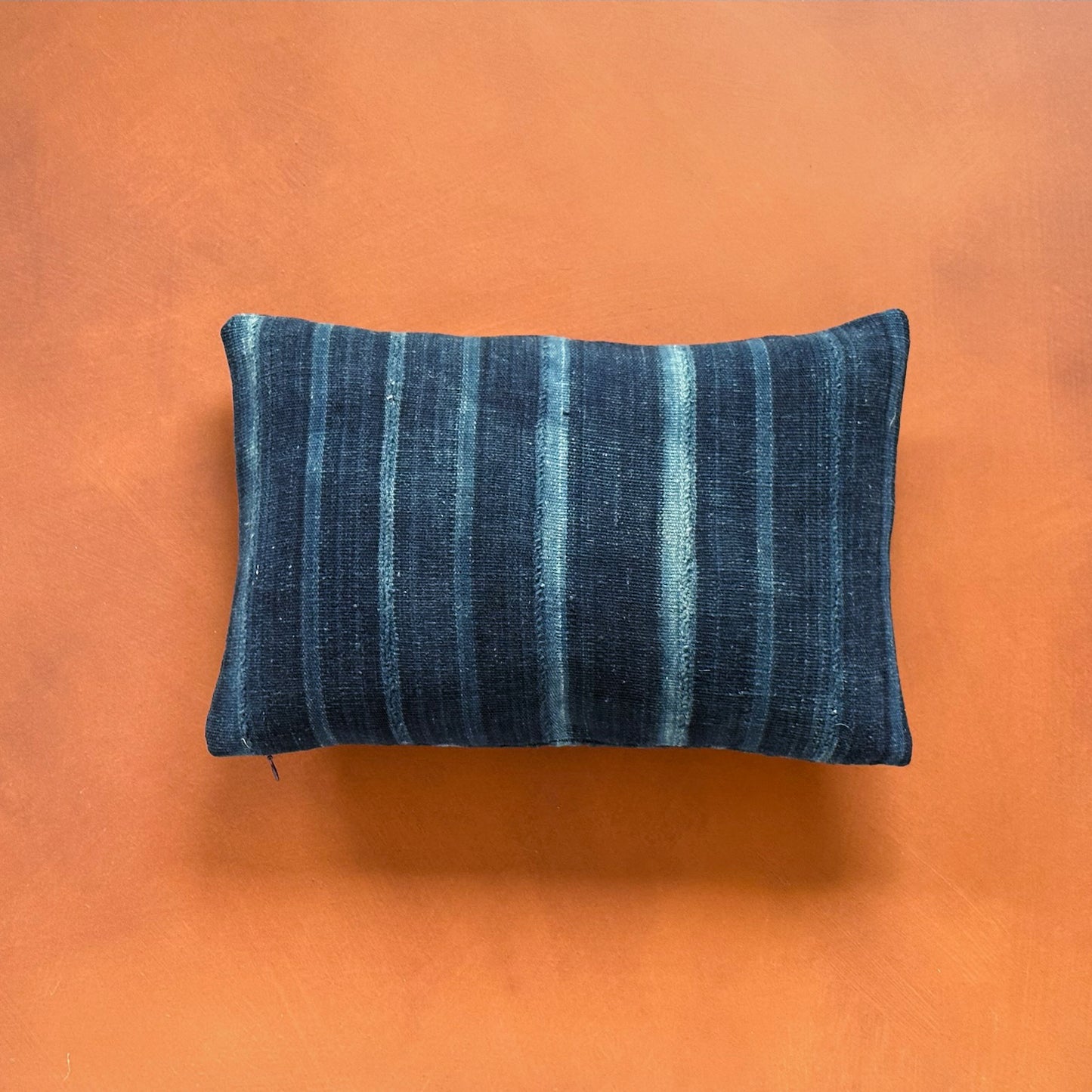 Indigo Woven Stripe Pillow - 11" x 17" - North Africa - 1471e