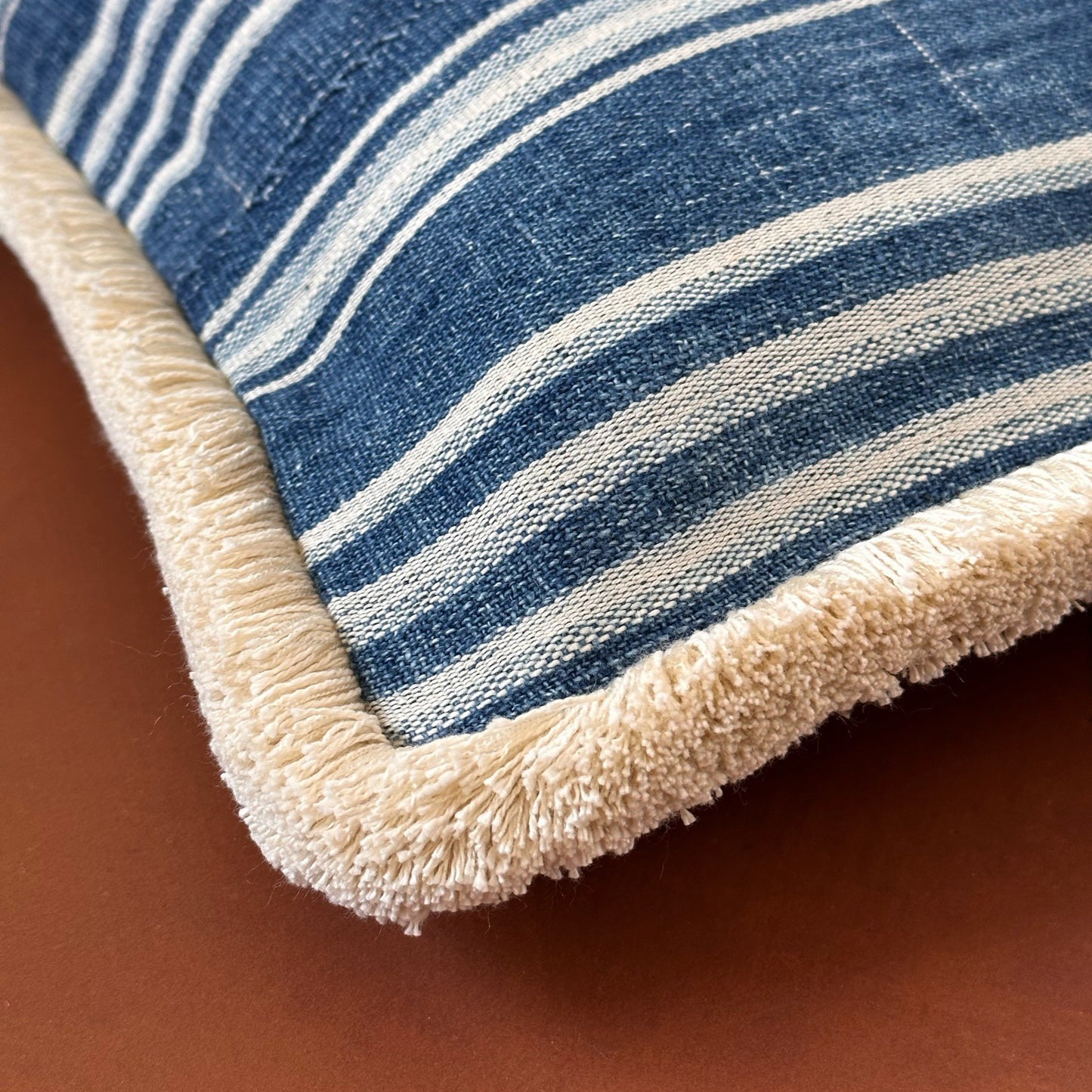 Indigo Woven Stripe Pillow - 20" x 20" - North Africa - 149c