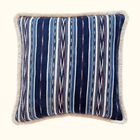 Woven Poncho  Pillow - 24" x 24"  - Ecuador - 153a