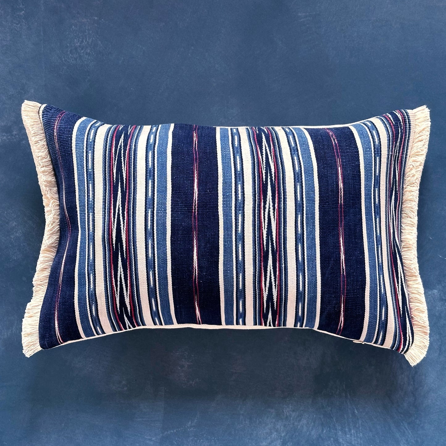 Woven Poncho  Pillow - 13" x 20" - Ecuador - 153e