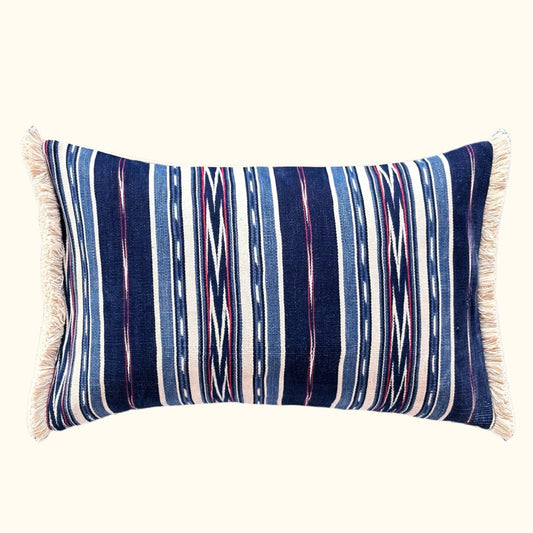 Woven Poncho  Pillow - 13" x 20" - Ecuador - 153f