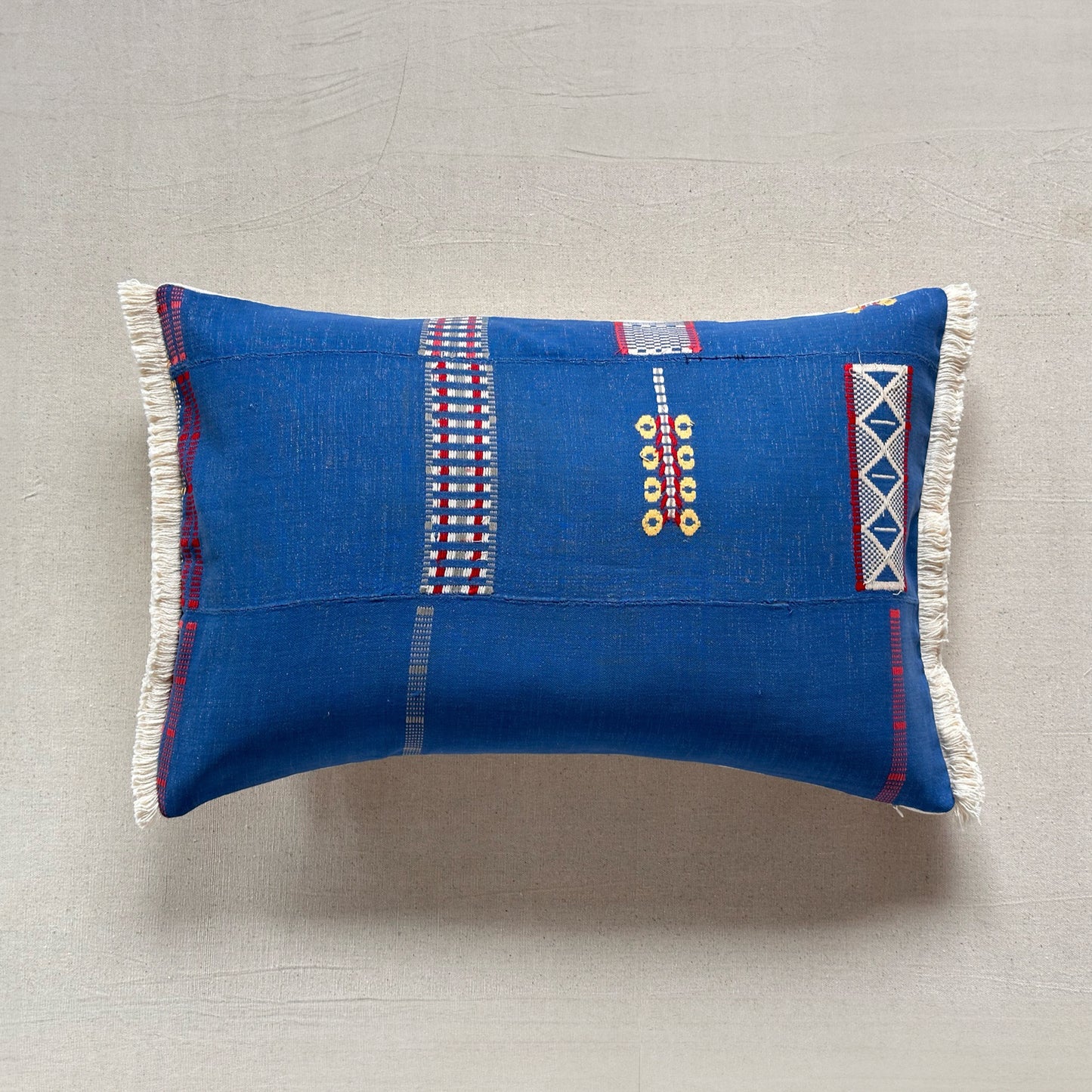 Vintage Baule Hand Woven Pillow - 16" x 24" - Ivory Coast - 156c