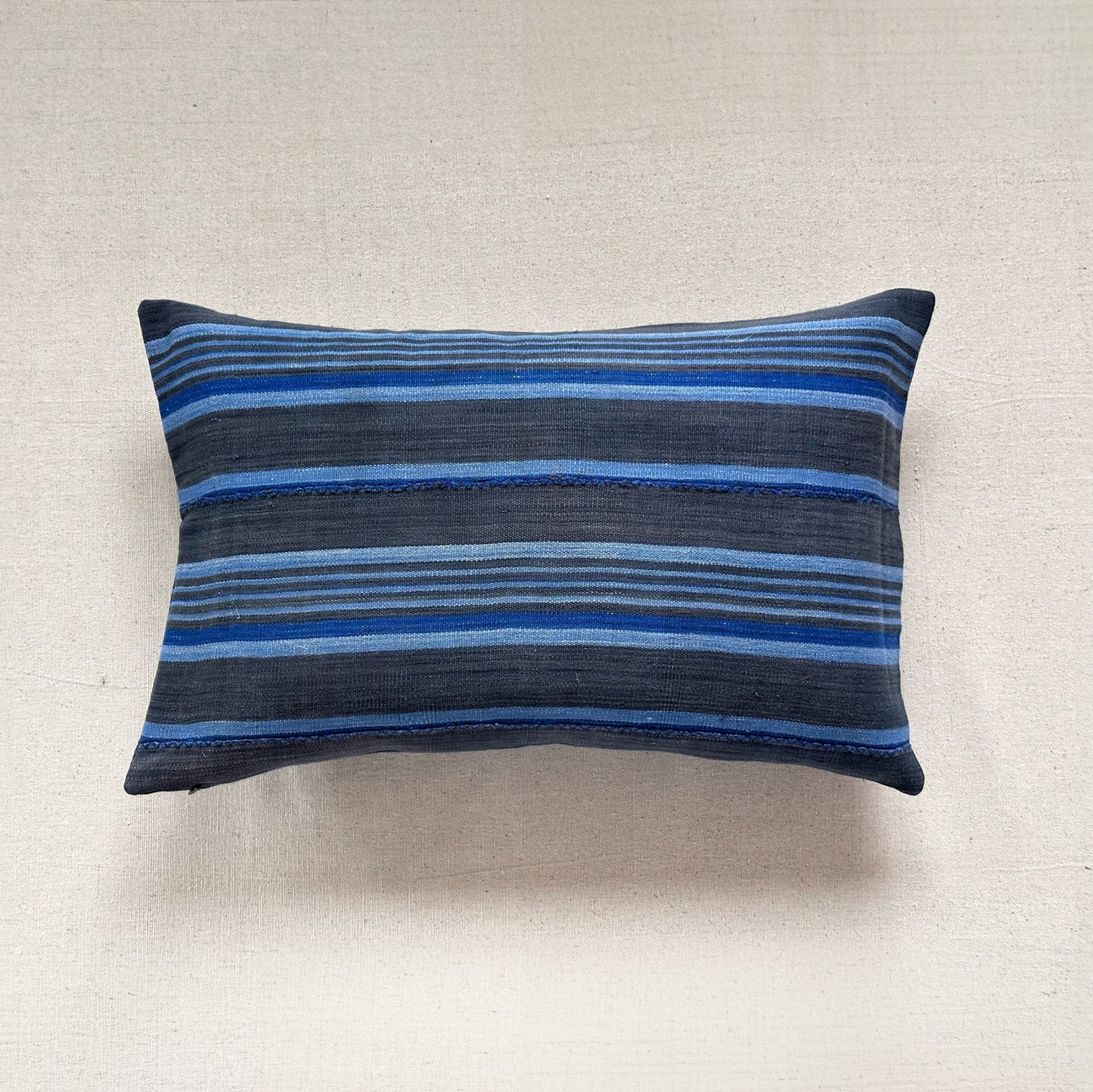 Vintage Woven Stripe Pillow - 13" x 20" - North Africa - 1581b