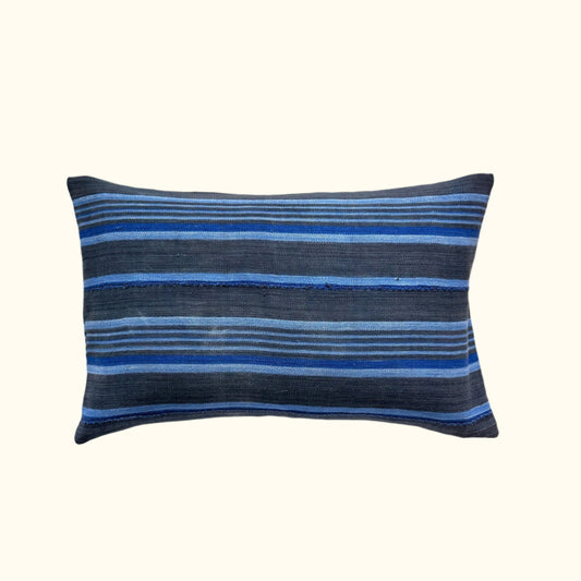 Vintage Woven Stripe Pillow - 13" x 20" - North Africa - 1581b