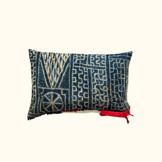 Vintage Bamileke Royal Cloth Pillow - 16" X 24" - Cameroon - 159a