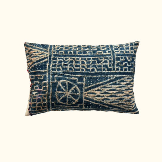 Vintage Bamileke Royal Cloth Pillow - 16" x 24" - Cameroon - 159b