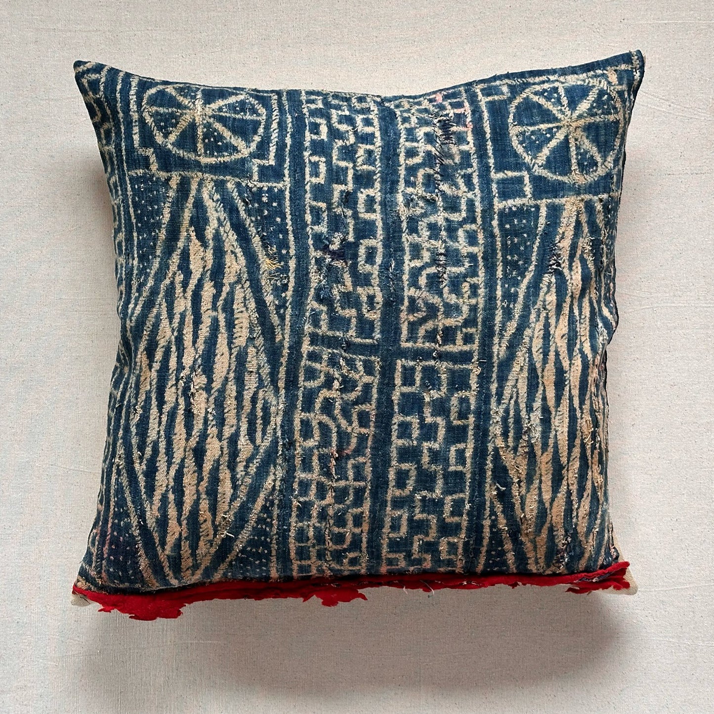 Vintage Bamileke Royal Cloth Pillow - 24" x 24" - Cameroon - 159h