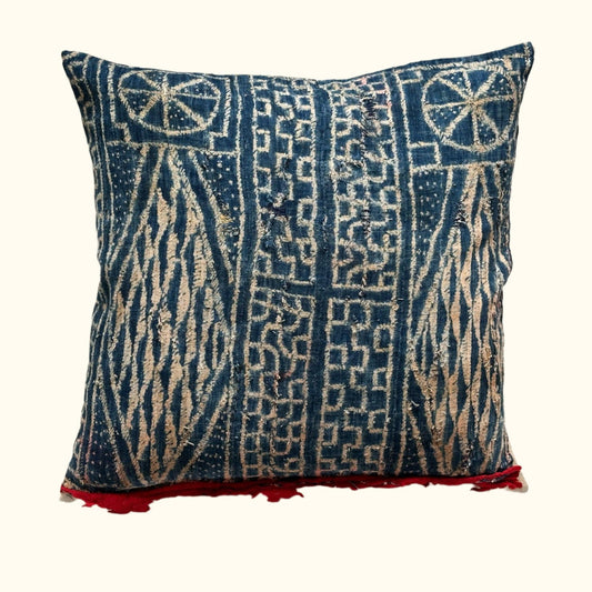 Vintage Bamileke Royal Cloth Pillow - 24" x 24" - Cameroon - 159h