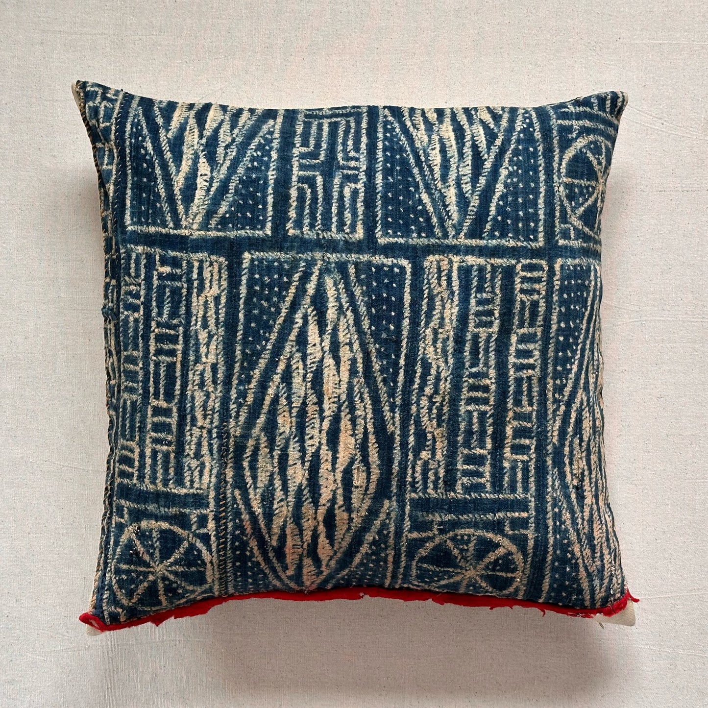 Vintage Bamileke Royal Cloth Pillow - 24" x 24" - Cameroon - 159i