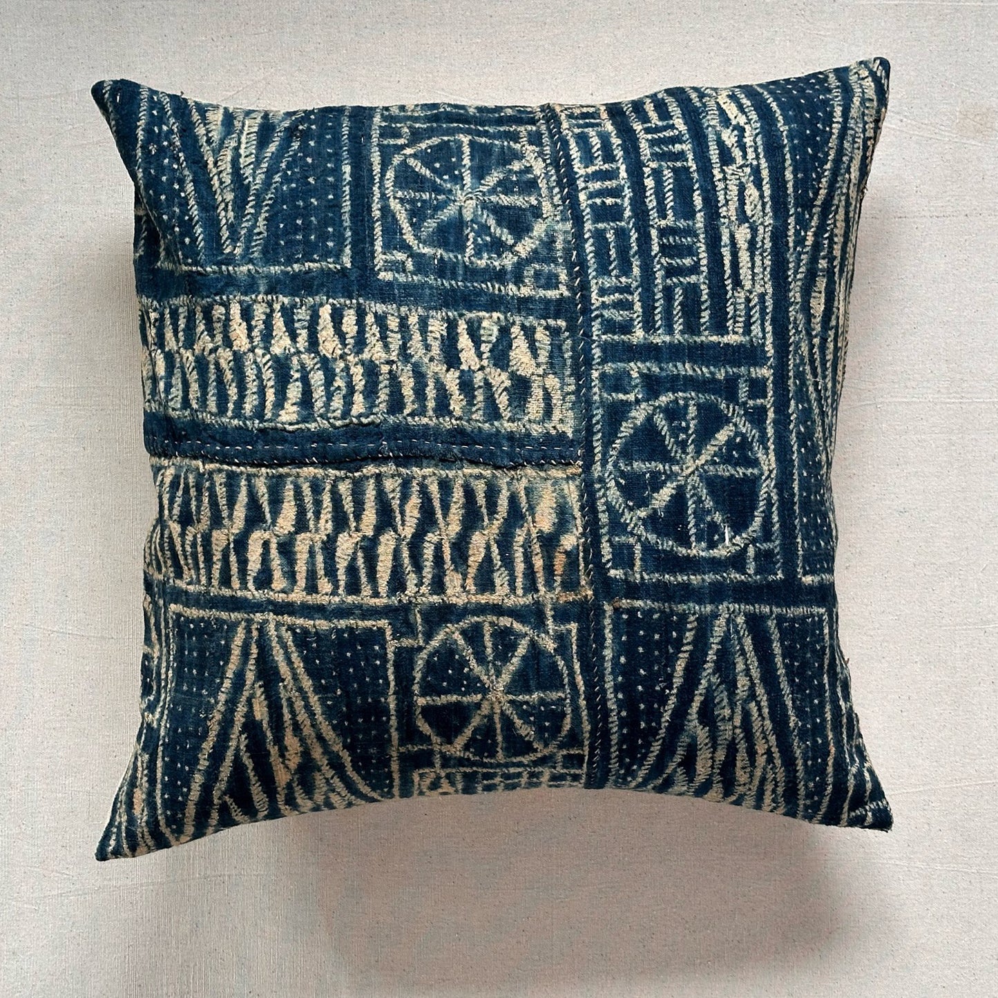 Vintage Bamileke Royal Cloth Pillow - 24" x 24" - Cameroon - 159j