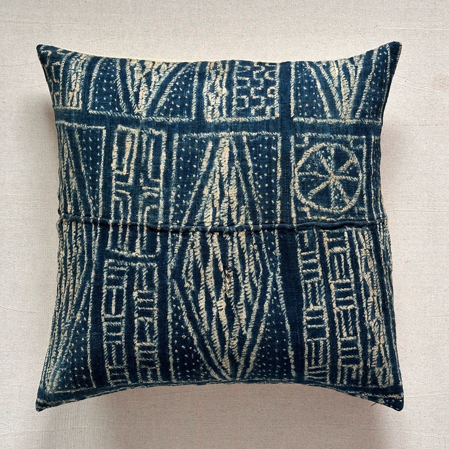 Vintage Bamileke Royal Cloth Pillow - 24" x 24" - Cameroon - 159k