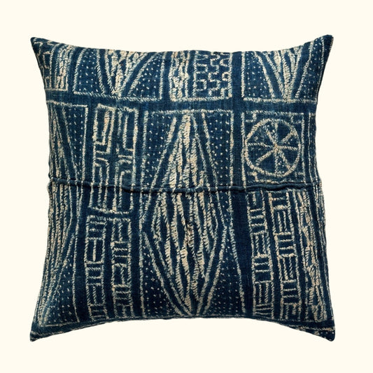 Vintage Bamileke Royal Cloth Pillow - 24" x 24" - Cameroon - 159k