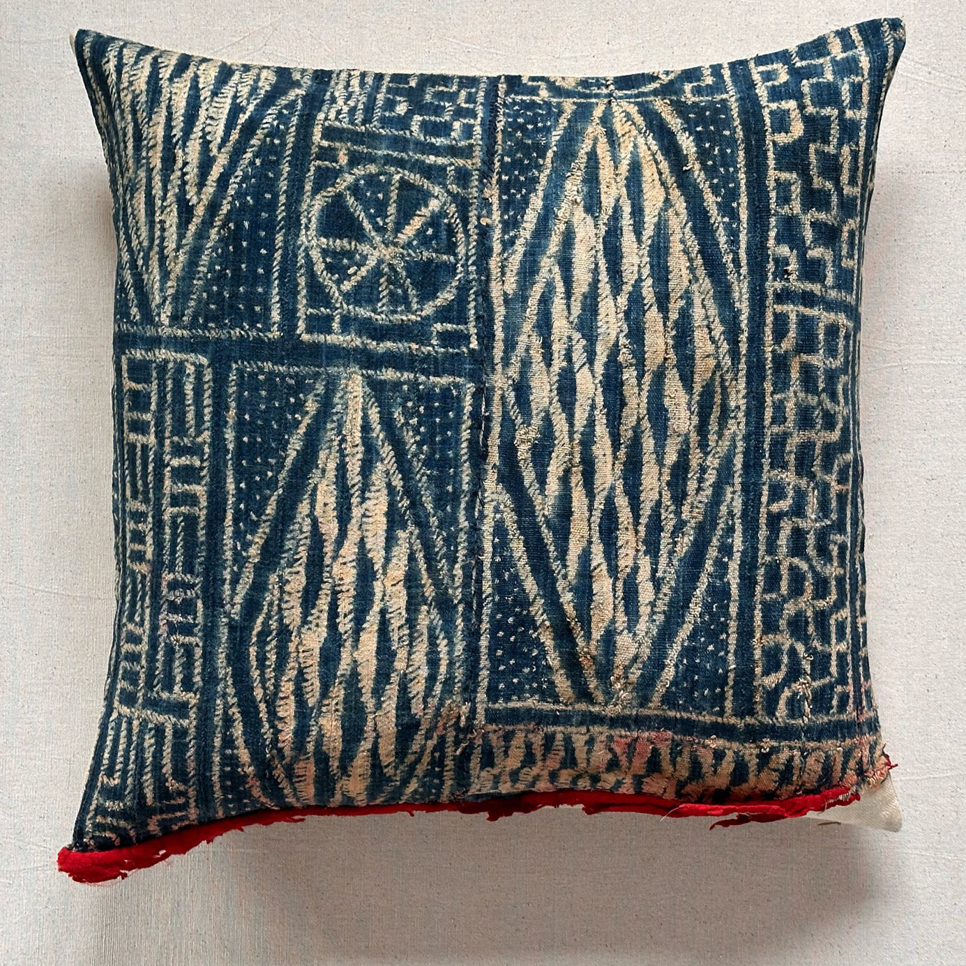 Vintage Bamileke Royal Cloth Pillow - 24" x 24" - Cameroon - 159n